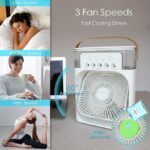 Portable Mini Air Cooler | 7-Color LED | Personal Cooling Fan
